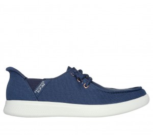 Navy Skechers Slip-ins: Bobs Skip Cute - Spot Twist Women's Boat Shoes | ZIDB-02493