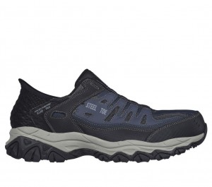 Navy Skechers Slip-ins Cankton - Faison Men's Work Shoes | WRSP-85613