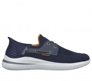 Navy Skechers Slip-ins: Delson 3.0 - Roth Men's Boat Shoes | IRLM-84609