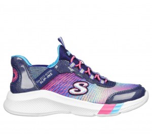 Navy Skechers Slip-ins: Dreamy Lites - Colorful Prism Girls' Sneakers | AFVQ-37815