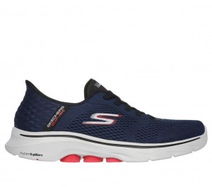 Navy Skechers Slip-ins: Go Walk 7 - Free Hand 2 Men's Sneakers | CBLE-37956