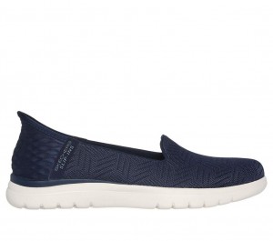 Navy Skechers Slip-ins: On The Go Flex - Clover Women's Flats | NCLI-63479