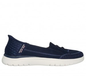 Navy Skechers Slip-ins: On The Go Flex - Top Notch Women's Flats | JMHE-34250