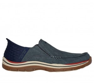 Navy Skechers Slip-ins Relaxed Fit: Expected - Cayson Men's Boat Shoes | YGBA-43927