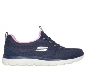 Navy Skechers Summits - New Nature Women's Sneakers | CTKN-50961