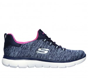 Navy Skechers Summits - Quick Getaway Women's Sneakers | KABN-96370