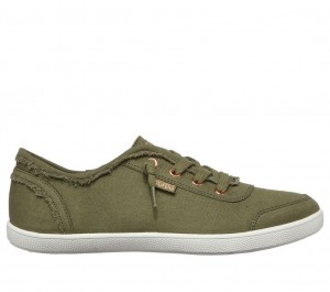 Olive Skechers Bobs B Cute Women's Slip On | JGWL-90518