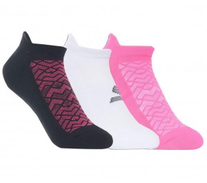 Pink Skechers 3 Pack Half Terry Low Cut Athletic Women's Socks | ZVBN-67935