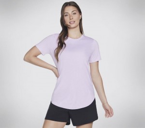 Pink Skechers Go Dri Swift Tunic Women's T-Shirt | WSRI-40135