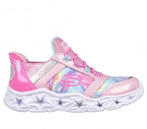 Pink Skechers Slip-ins: Galaxy Lights - Tiedye Takeoff Girls' Sneakers | CNTL-64728