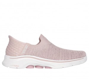 Pink Skechers Slip-ins: Go Walk 7 - Springtime Women's Sneakers | IKYQ-73861