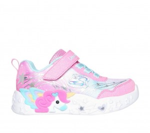 Pink Skechers Unicorn Charmer - Lil Stellar Girls' Sneakers | RZST-28964