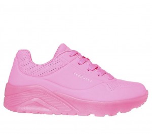 Pink Skechers Uno Ice Girls' Sneakers | UOCW-98240