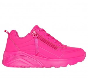 Pink Skechers Uno Lite - Neon Zip Girls' Sneakers | ACBF-24176