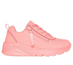 Pink Skechers Uno Lite - Neon Zip Girls' Sneakers | AVLB-37819