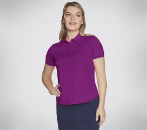 Purple Skechers Go Dri Swift Club Polo Women's T-Shirt | XUPW-53920