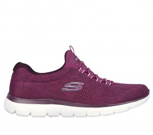 Purple Skechers Summits - Fun Flair Women's Sneakers | JMDZ-56841