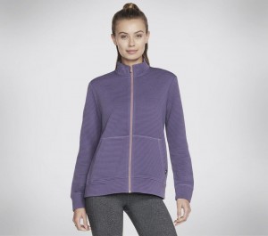 Purple Skechers The Hoodless Go Walk Everywhere Jacket Women's Hoodie | EVBT-14526