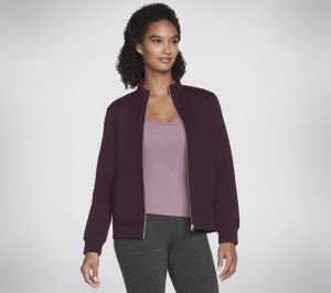 Purple Skechers The Hoodless Go Walk Everywhere Jacket Women's Hoodie | FMRN-06934