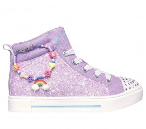 Purple Skechers Twinkle Toes: Twinkle Sparks - Charm Bestie Girls' Walking Shoes | RPZH-64721