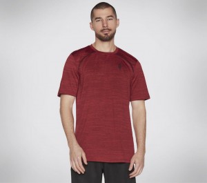 Red Skechers Apparel On The Road Men's T-Shirt | UQOW-29304