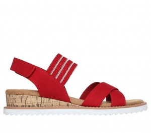 Red Skechers Bobs Desert Kiss - Shore Enough Women's Sandals | SAZP-23046