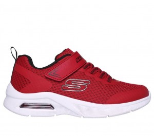 Red Skechers Microspec Max Boys' Sneakers | HTFD-15839