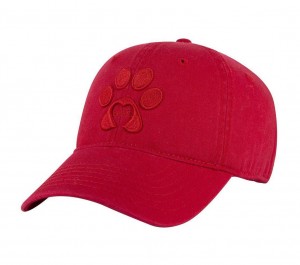 Red Skechers Paw Print Twill Washed Women's Hats | GAQW-50634