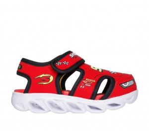 Red Skechers S Lights: Hypno-flash - Hydro-fun Boys' Sandals | FLNE-97518