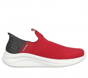 Red Skechers Slip-ins: Ultra Flex 3.0 - Smooth Step Boys' Sneakers | ZVPN-48195