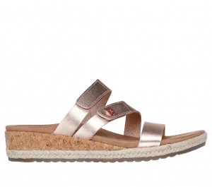 Silver Skechers Martha Stewart: Breezie - Shiny Luster Women's Sandals | QLZV-02135