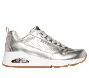 Silver Skechers Uno - Metallixs Women's Sneakers | XGBF-08543