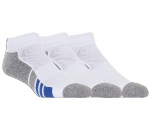 White Skechers 3 Pack Half Terry Athletic Men's Socks | IRXM-49706