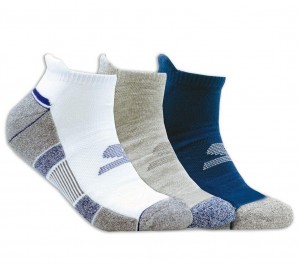 White Skechers 3 Pack Half Terry Low Cut Men's Socks | OZIX-79862