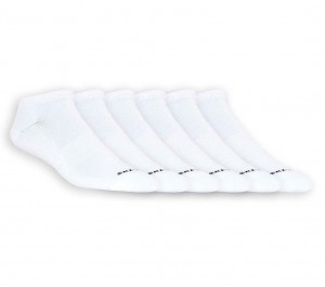 White Skechers 6 Pack Half Terry Women's Socks | FTPO-67918