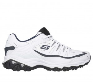 White Skechers After Burn Memory Fit - Reprint Men's Sneakers | NMWT-51609