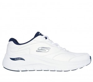 White Skechers Arch Fit 2.0 - Safehouse Men's Sneakers | XDQJ-37945