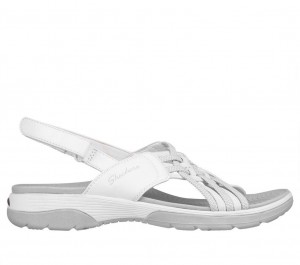 White Skechers Arch Fit Reggae Sport Women's Sandals | JGIR-70213