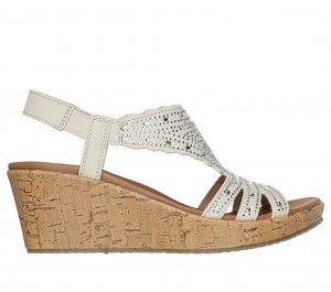 White Skechers Beverlee - Dazzling Charm Women's Sandals | ATWF-96712