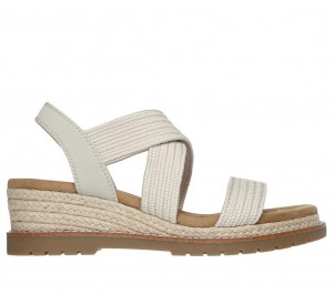 White Skechers Bobs Desert Chill - Uptown Haze Women's Sandals | GVFK-56934