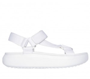 White Skechers Bobs Pop Ups 3.0 Women's Sandals | FWPI-42035