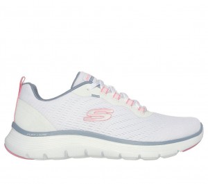 White Skechers Flex Appeal 5.0 Women's Sneakers | ZHTN-60789