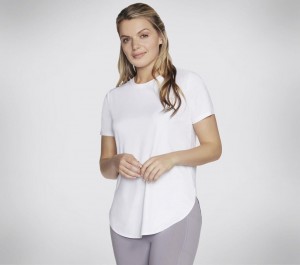 White Skechers Go Dri Swift Tunic Women's T-Shirt | LCWH-19068