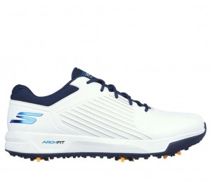 White Skechers Go Golf Arch Fit Elite Vortex Men's Walking Shoes | WRBX-80946