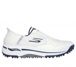 White Skechers Go Golf Arch Fit - Line Up Men's Slip On | QTLO-05918