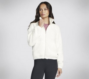 White Skechers Go Snuggle Sherpa Women's Jackets | PQRG-47539