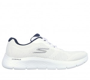 White Skechers Go Walk Flex - Remark Men's Sneakers | TNID-16408