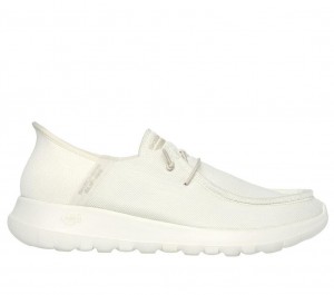 White Skechers Go Walk Max - Beach Casual Men's Slip On | QTHZ-12054