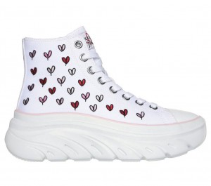 White Skechers J Goldcrown: Funky Street - Little Loves Women's Walking Shoes | AITM-65190