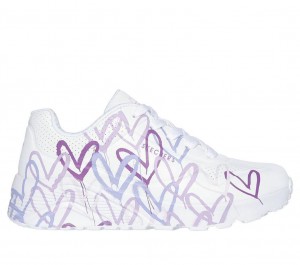 White Skechers Jgoldcrown: Uno Lite - Spread The Love Girls' Sneakers | TUPL-64208